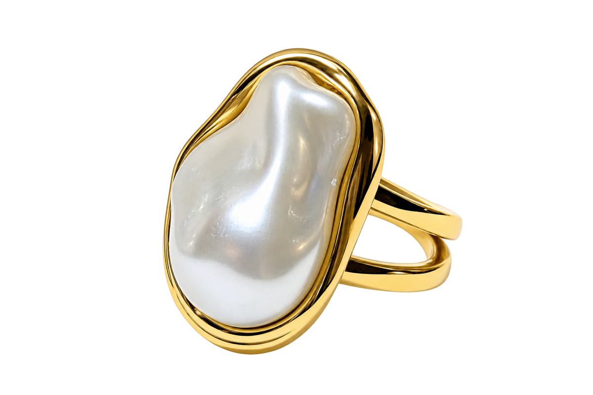 Irregular Faux Pearl Gold Plated