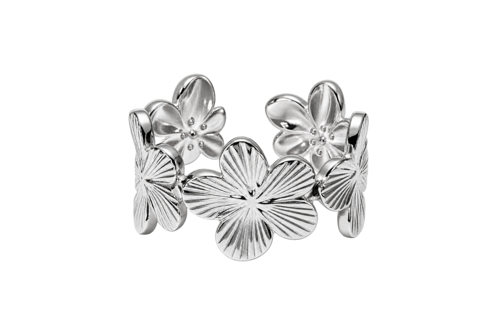 Silver Hawaian flower Five-Petal