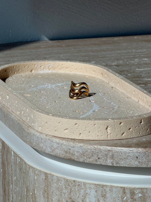 3 Golden Waves ring
