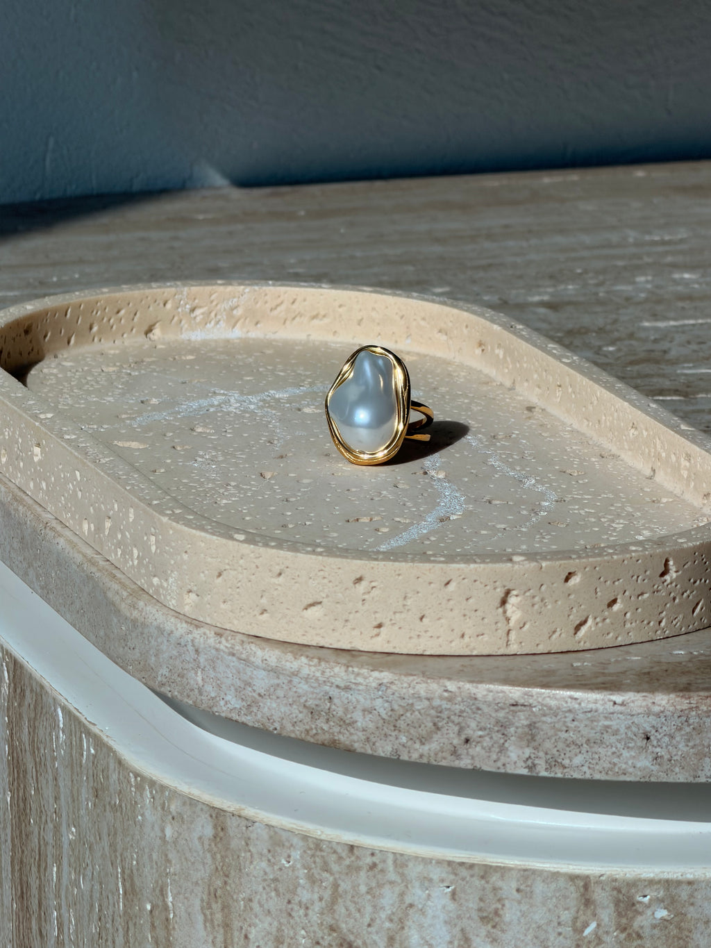 Irregular Faux Pearl Gold Plated