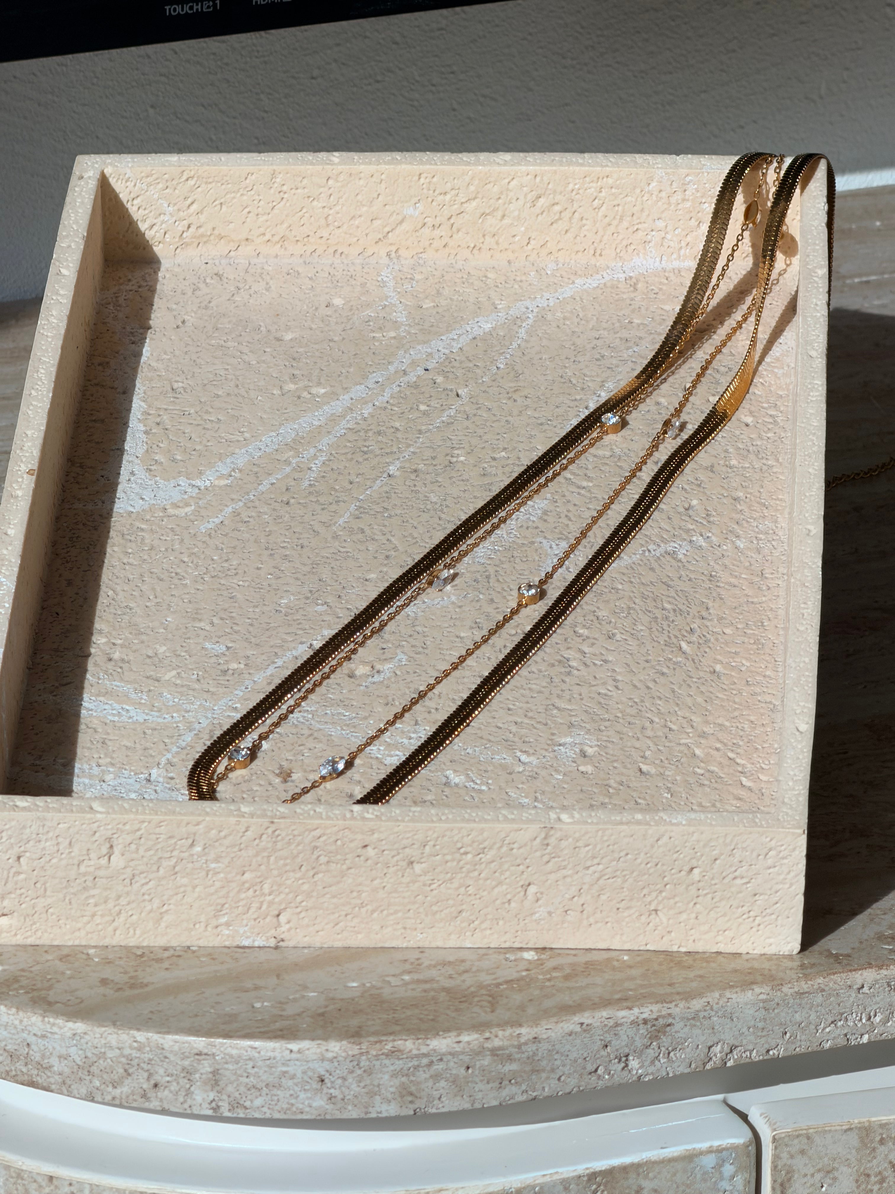chain double/ diamond and Gold